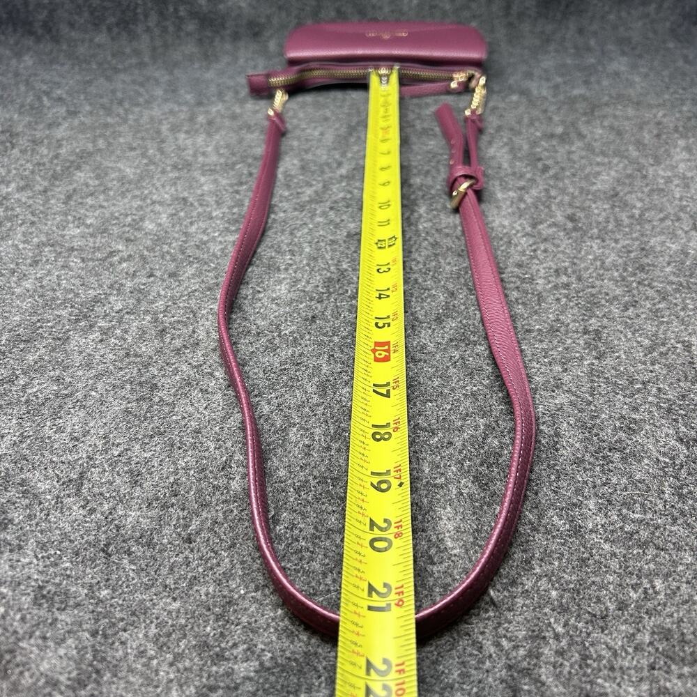 Nanette Lepore Crossbody Bag Burgundy Gold Hardware Double Compartment Vegan - Picture 3 of 7